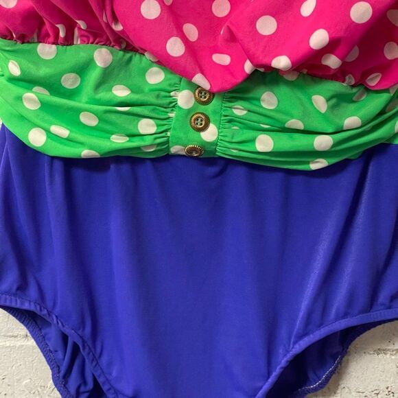 Vintage Polka Dot  Golden Girls One Piece Swimsuit Large - Picture 2 of 7